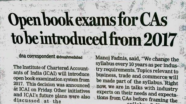 Open Book Exams For CA's to be Introduced in 2017