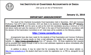 CAResults CPT and Final Exams may/June 2016