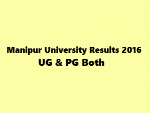 Manipur University Exam Results 2016