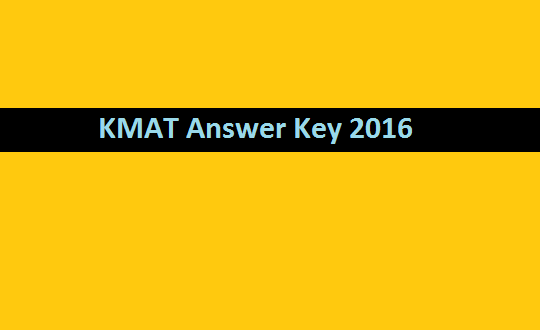 KMAT Answer Key 2016