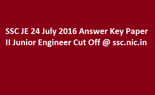 SSC JE Cut Off Marks 2017 Jr Engineer Results Merit List @ ssc.nic.in