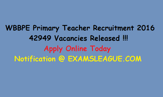 WBBPE Primary Teacher Recruitment 2016