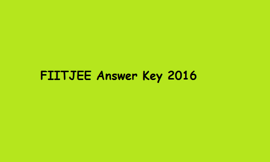 FIITJEE Answer Key 2016