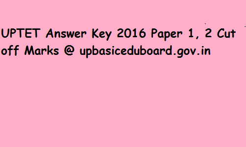 UPTET Result 2016 Paper 1, 2 Cut off Marks @ upbasiceduboard.gov.in