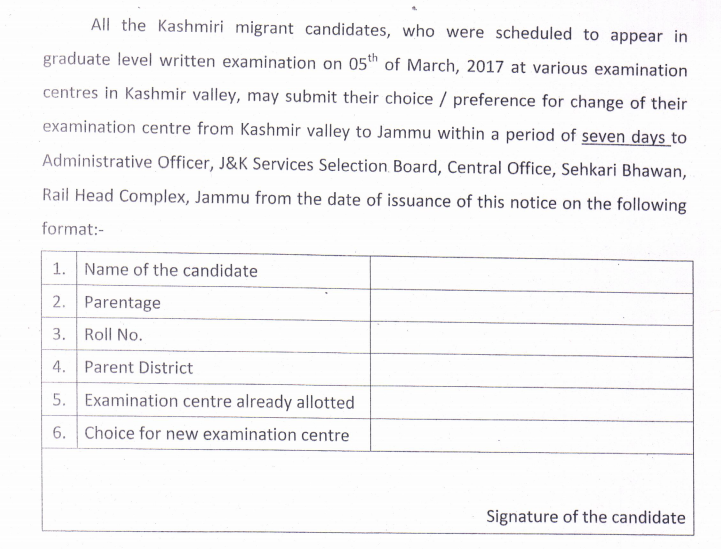 J&K SSB Graduate Level Answer Key & Cutoff Marks 2017