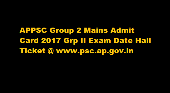 APPSC Group 2 Screening Test Hall Ticket 2019 Exam Date Admit Card @ www.psc.ap.gov.in