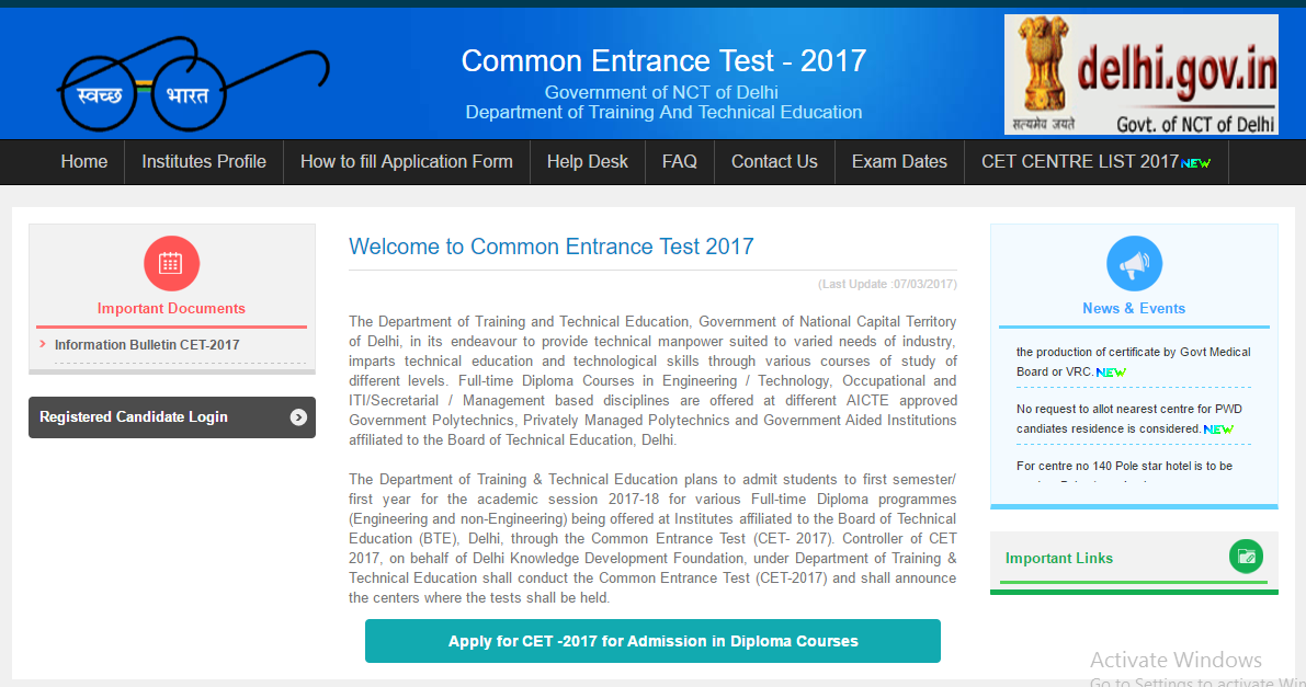 Delhi CET Answer Key 2017