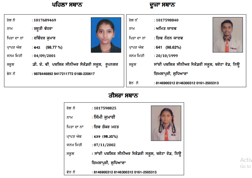 Punjab 10th Result 2017 PSEB Xth School Wise Result @ pseb.ac.in