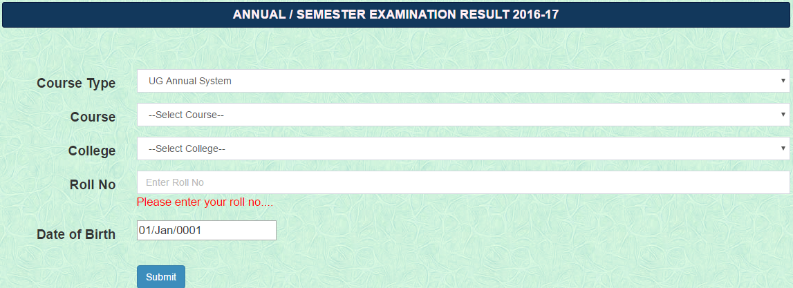 MGKVP BCom 1st Year Result 2017