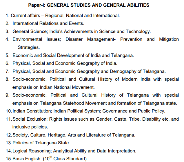 TSPSC AEE Syllabus 2017