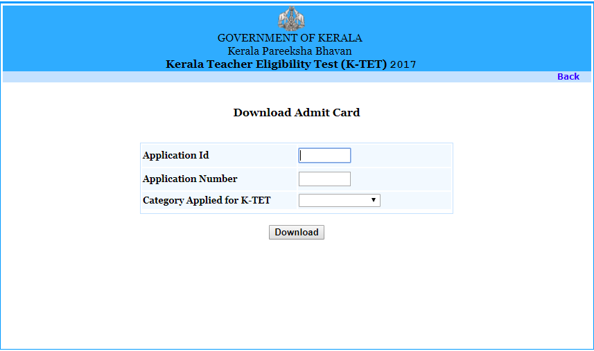 KTET Hall Ticket 2017 Download