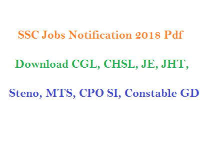 SSC Notification 2018