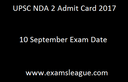 UPSC NDA 2 Admit Card 2017 