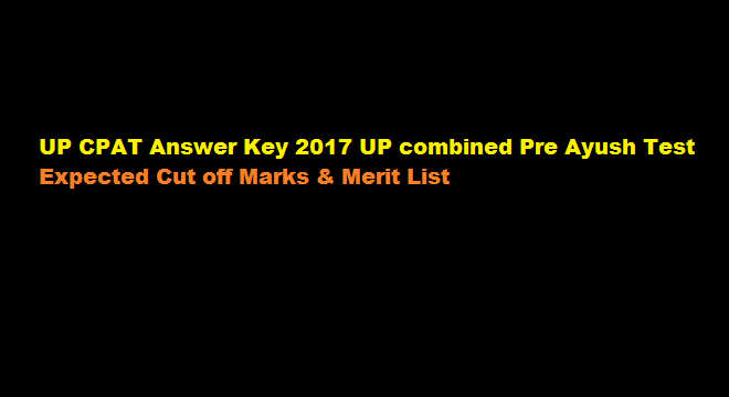 UP CPAT Answer Key 2017