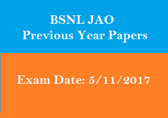 BSNL JAO Previous Year Papers Old Question Paper