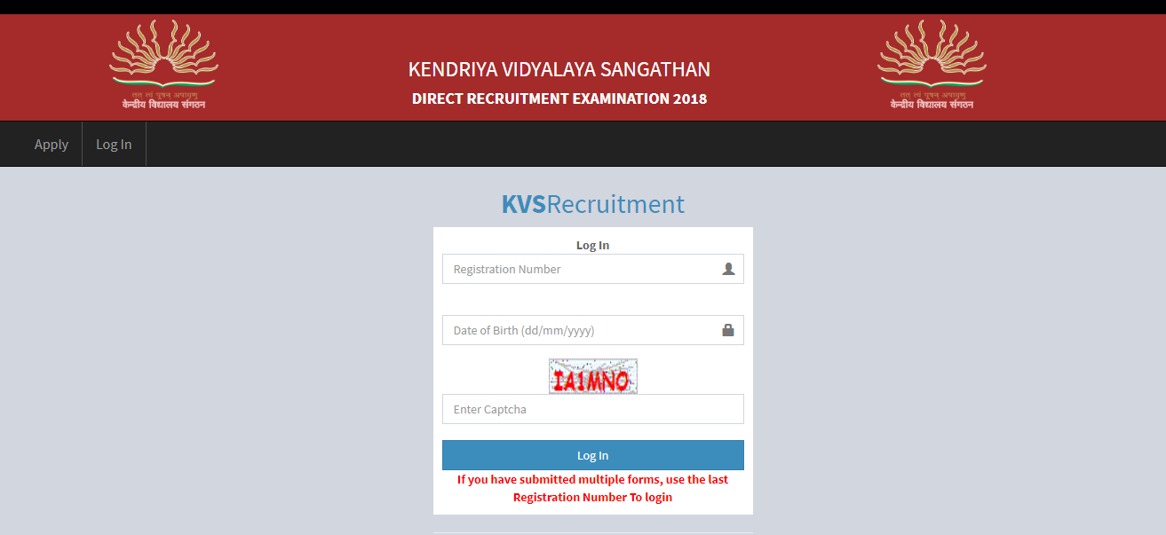 kVS Admit card 2018