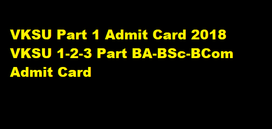VKSU Part 1 Admit Card 2018 VKSU 1-2-3 Part BA-BSc-BCom Admit Card