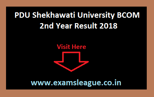 PDU Shekhawati University BCOM 2nd Year Result
