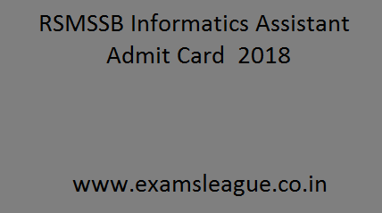 RSMSSB Suchana Sahayak Admit Card
