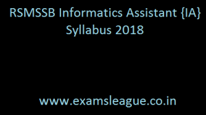 RSMSSB Informatics Assistant {IA} Syllabus 2018
