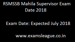 RSMSSB Mahila Supervisor Exam Date 