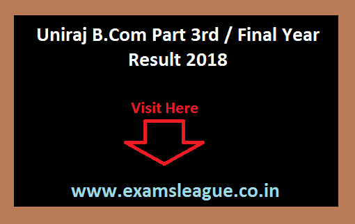 Uniraj B.Com Part 3rd / Final Year Result