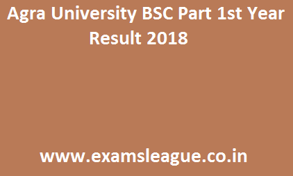 Agra University BSC Part 1st Year Result 2018 DRAU Bsc Part-I Result Regular Private