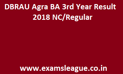 DBRAU Agra BA 3rd Year Result 2018