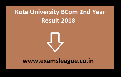 Kota University BCom 2nd Year Result 2018
