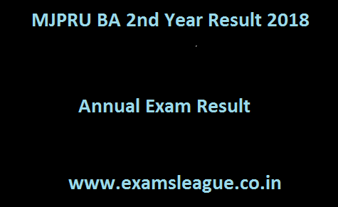 MJPRU BA 2nd Year Result 2018