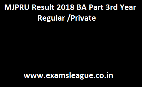 MJPRU Result 2018 BA Part 3rd Year