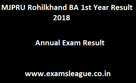 MJPRU Rohilkhand BA 1st Year Result