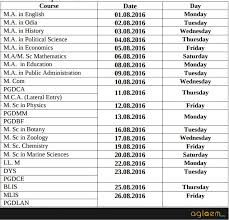 Berhampur University Time Table 2019