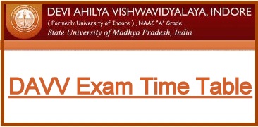 DAVV Indore University BA BSC BCOM Time Table 2019