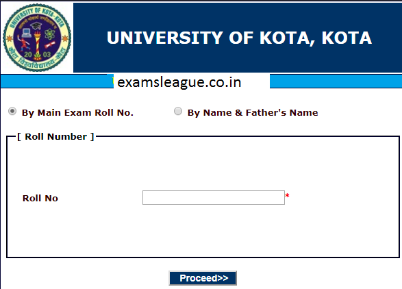 Kota University B.Ed Result 2019