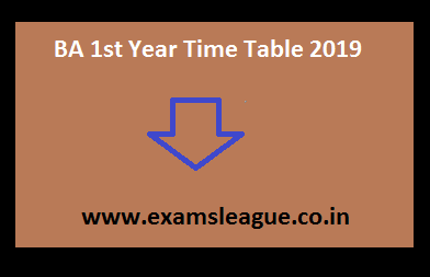 BA 1st Year Time Table 2019 BA part - I Date Sheet/ Exam Routine, Schedule