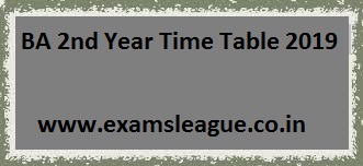 BA 2nd Year Time Table 2019