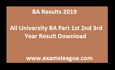 BA Results 2019 Download All University BA Part 1st 2nd 3rd Year Result