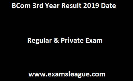 BCom 3rd Year Result 2019 Date
