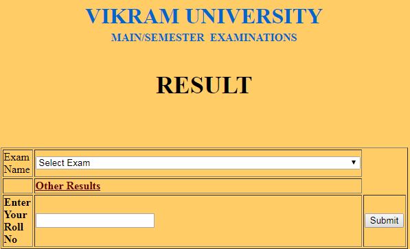 Vikram University 3rd Semester Result 2019 