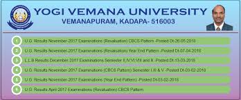 Yogi Vemana University 3rd Sem Result 2019