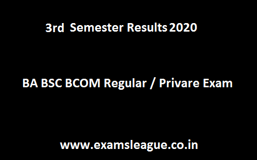 3rd Semester Result 2020