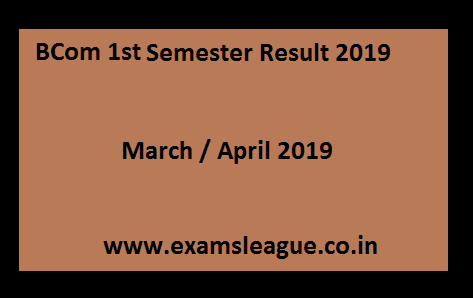 BCom 1st Sem Result 2020