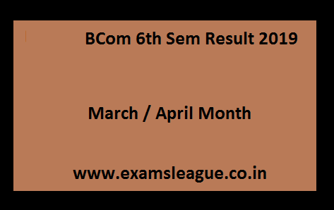 BCom 6th Sem Result 2019