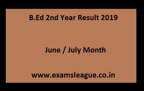 B.Ed 2nd Year Result 2019