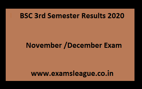 BSC 3rd Semester Results 2020