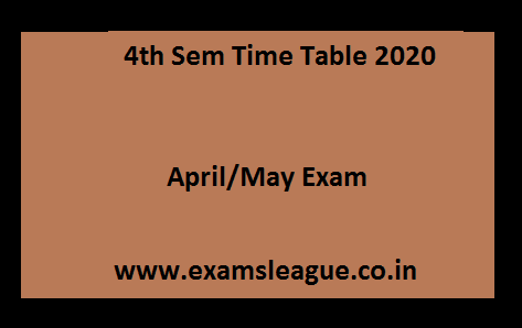 4th Sem Time Table 2020 Apr/May