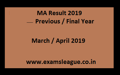 MA Result 2019 Previous / Final Year
