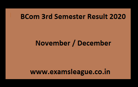 BCom 3rd Semester Result 2020