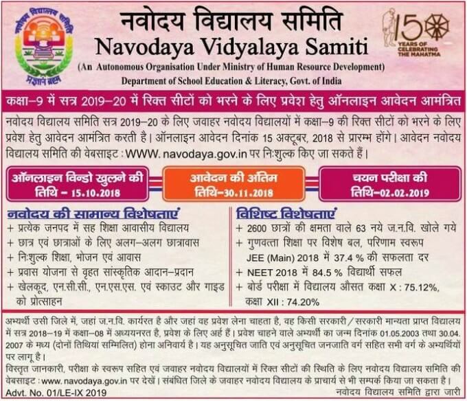 Maharashtra Navodaya Result 2019